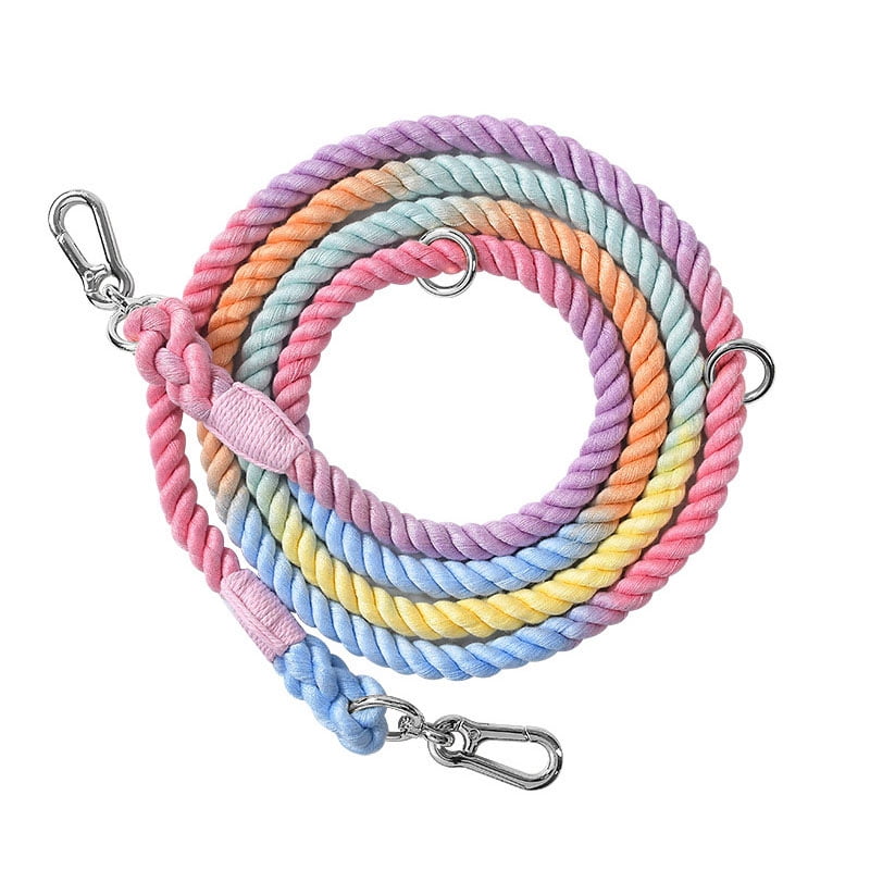 Hands Free Rope Dog Leash with Adjustable Double Swivel Hook for Small