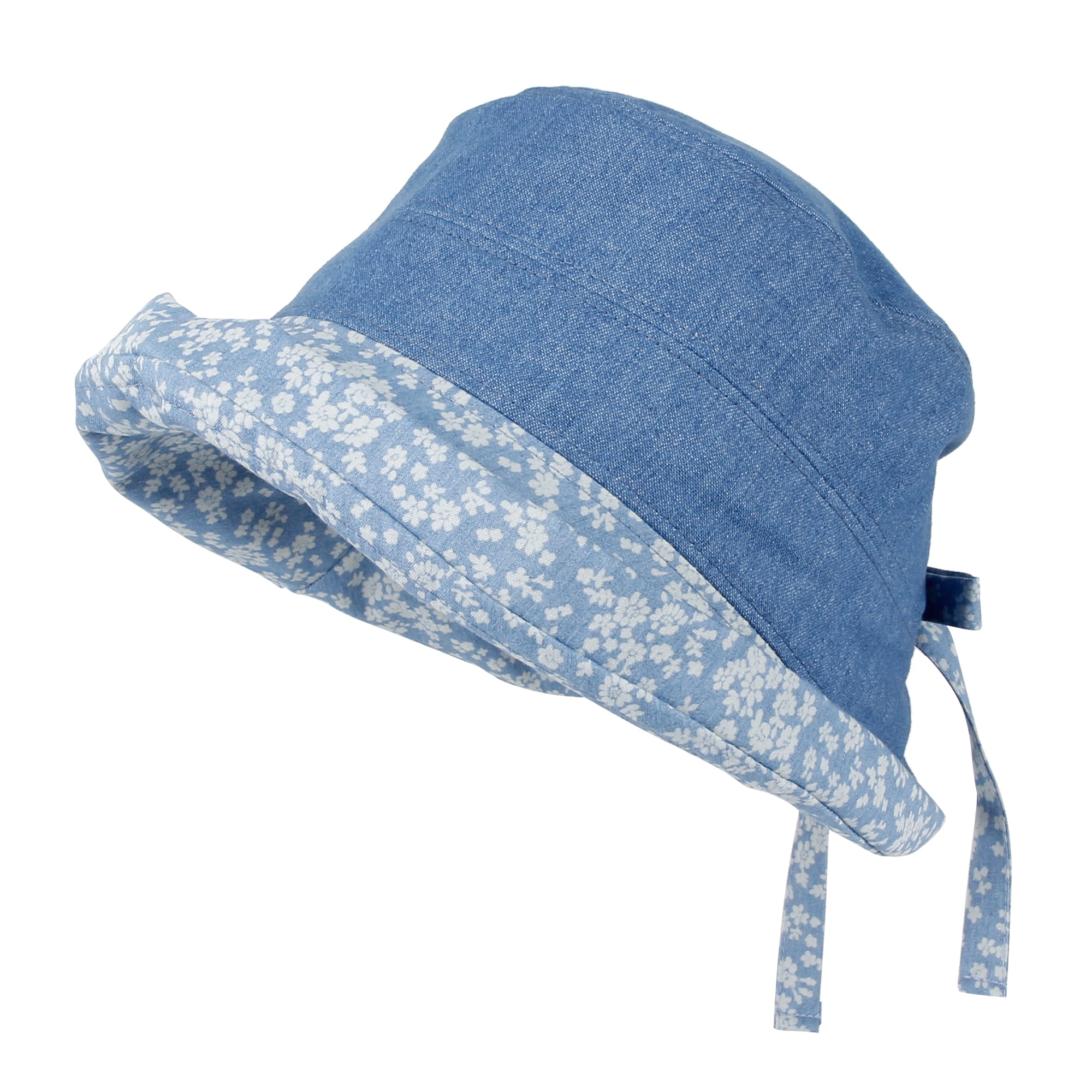 Withmoons WITHMOONS Cotton Denim Bucket Hat Women Floral Foldable