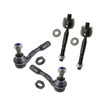 Front Tie Rod End Set 4 Piece - Compatible with 2001 - 2002 Toyota Sequoia