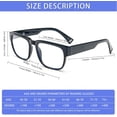 thumbnail image 3 of KoKoBin 3 Pack Retro Oversized Square Reading Glasses for Women Man, Blue Light Blocking Readers with Spring Hinge, 3 of 6