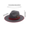thumbnail image 3 of XIAOCHA Womens Ribbon‑Feather Fedora Hat Solid Wide‑Brim Hat Outdoor Festival Hat,Grey, 3 of 8