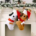 thumbnail image 2 of 2 uds calcetines de Navidad suministros de decoración de Navidad cachorro de dibujos animados calcetines de Navidad bolsa de regalo familiar calcetines de decoración de Navidad BR Rojo Verde, 2 of 5