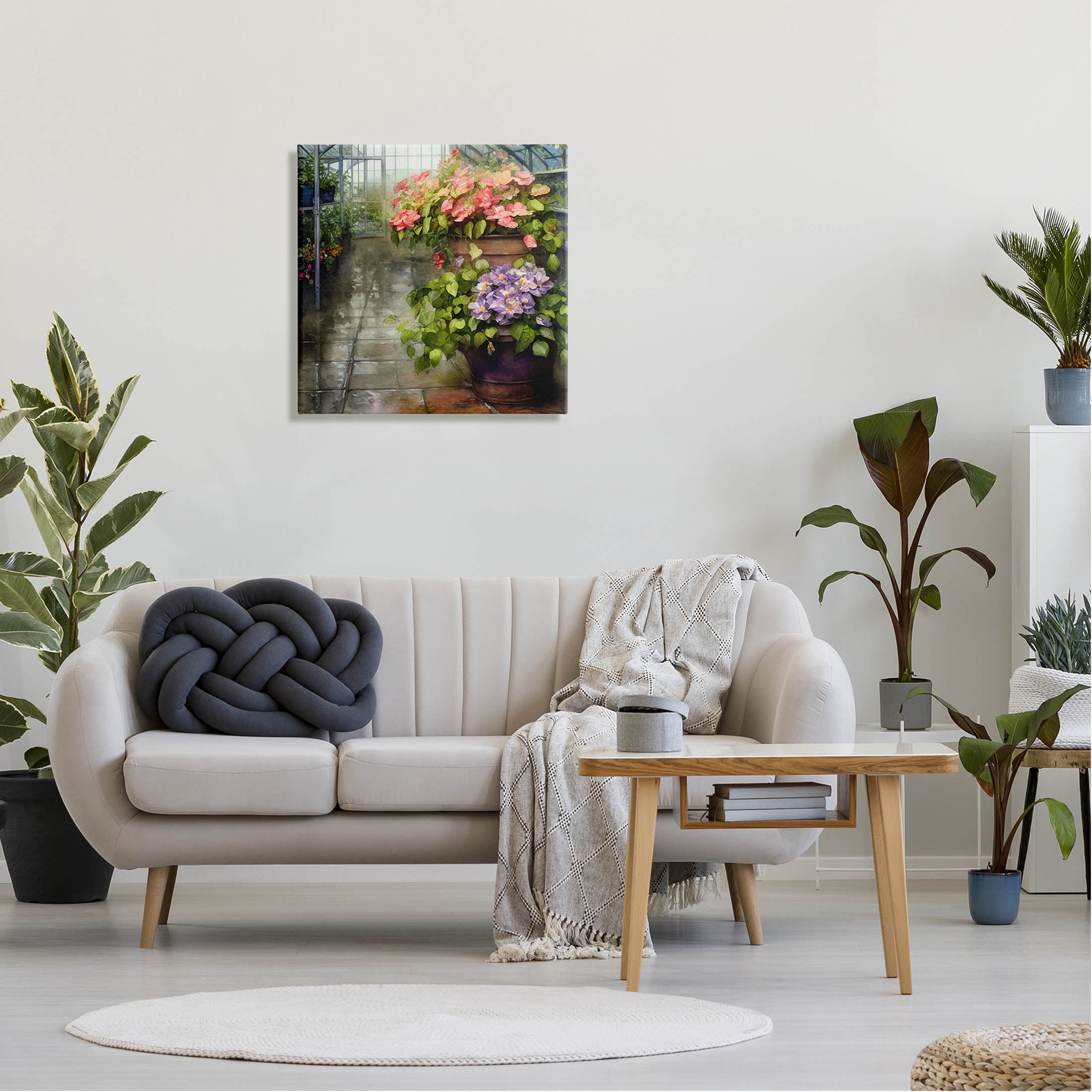 Spring Blossoms Greenhouse Garden Botanical & Floral Painting Gallery Wrapped Canvas Print Wall Art