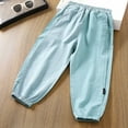 thumbnail image 3 of Gibobby Girl's Lightweight Drawstring Sweatpants Jogger Pants with Pockets, Soft Cotton Jogging Pants,Light Blue,8-9 Years, 3 of 3