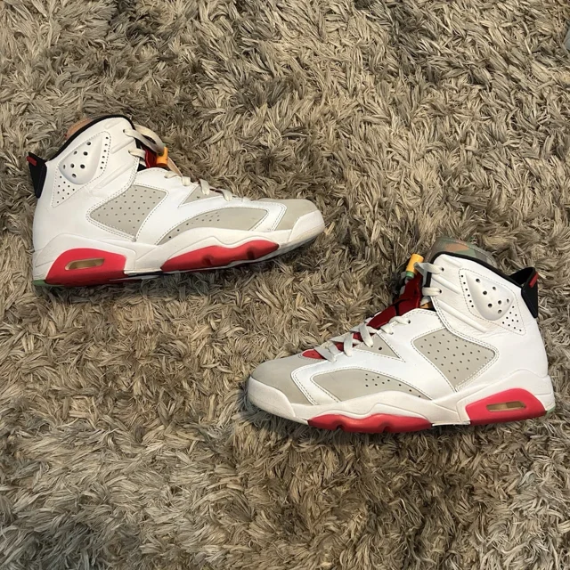 Ni - ke Men's Ni - ke Air Jordan Retro 6 'Hare' Athletic Sneakers CT8529 062 Sz 10
