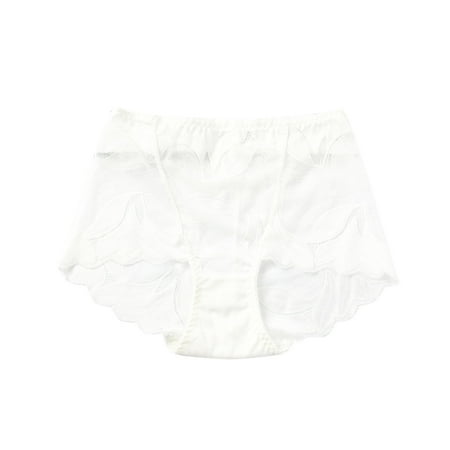 

Bowake Cotton Panties For Women Middle Waist Underwear Lace Ventilaty Briefs