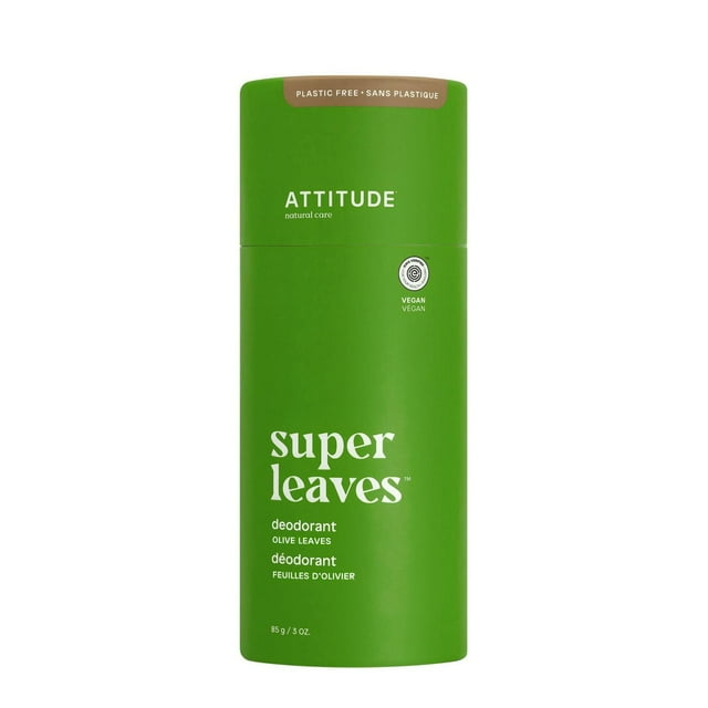 ATTITUDE super leaves, Plastic Free Deodorant, Olive Leaves, 85 g
