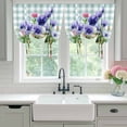 thumbnail image 4 of Spring Easter Balloon Curtains 63 Inch Length for Living Room/Bedroom, Purple Floral Summer Botanical Teal Plaid Rod Pocket Privacy Door Curtains Decorative Tie Up Shade for Window 52"x63", 4 of 8
