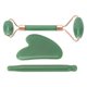 thumbnail image 2 of 3pcs Gua Sha Facial Tools for Skin Care Reduce Puffiness Improve Circulation Jadestone Roller Set Green, 2 of 5