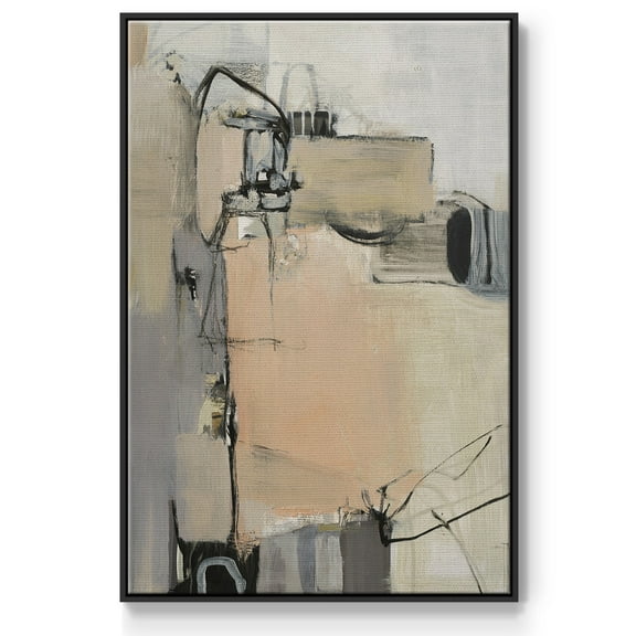 Sandstone Framed Premium Gallery Wrapped Canvas - Ready to Hang - 17 x 25 - Black Floating Frame
