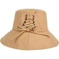 thumbnail image 5 of CoCopeaunts Summer Beach Hat for Women Hatband Foldable Fashion Solid Bucket Cap UV Protection Cross Bow Straps Fisherman Hat, 5 of 8