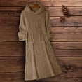 thumbnail image 4 of Holiday AKAFMK Fleece Nightgowns for Women Long Sleeve Comfort Solid Color Hooded Dress Thick and Plush Warm Home Dress Warm Soft Nightwaer Loungewear Pajama Dress, 4 of 5