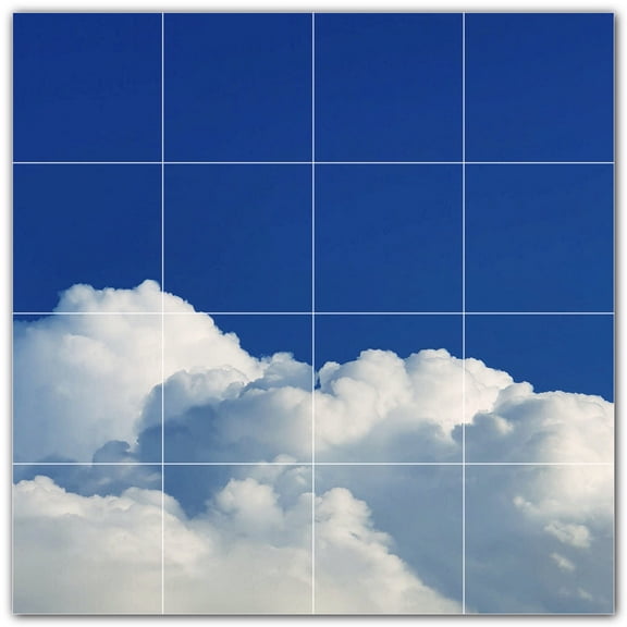Picture-Tiles.com: Clouds Ceramic Tile Wall Mural WAL500385-44L. 32"W x 32"H using (16) 8" x 8" Ceramic Tiles-Satin Finish
