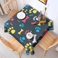 thumbnail image 2 of Cool Pet Background Dog Paw Square Tablecloth,Waterproof Square Table Cover,Wipeable Spillproof Washable Table Cover for Home Kitchen Party Decor 42"X42"(107x107cm), 2 of 6