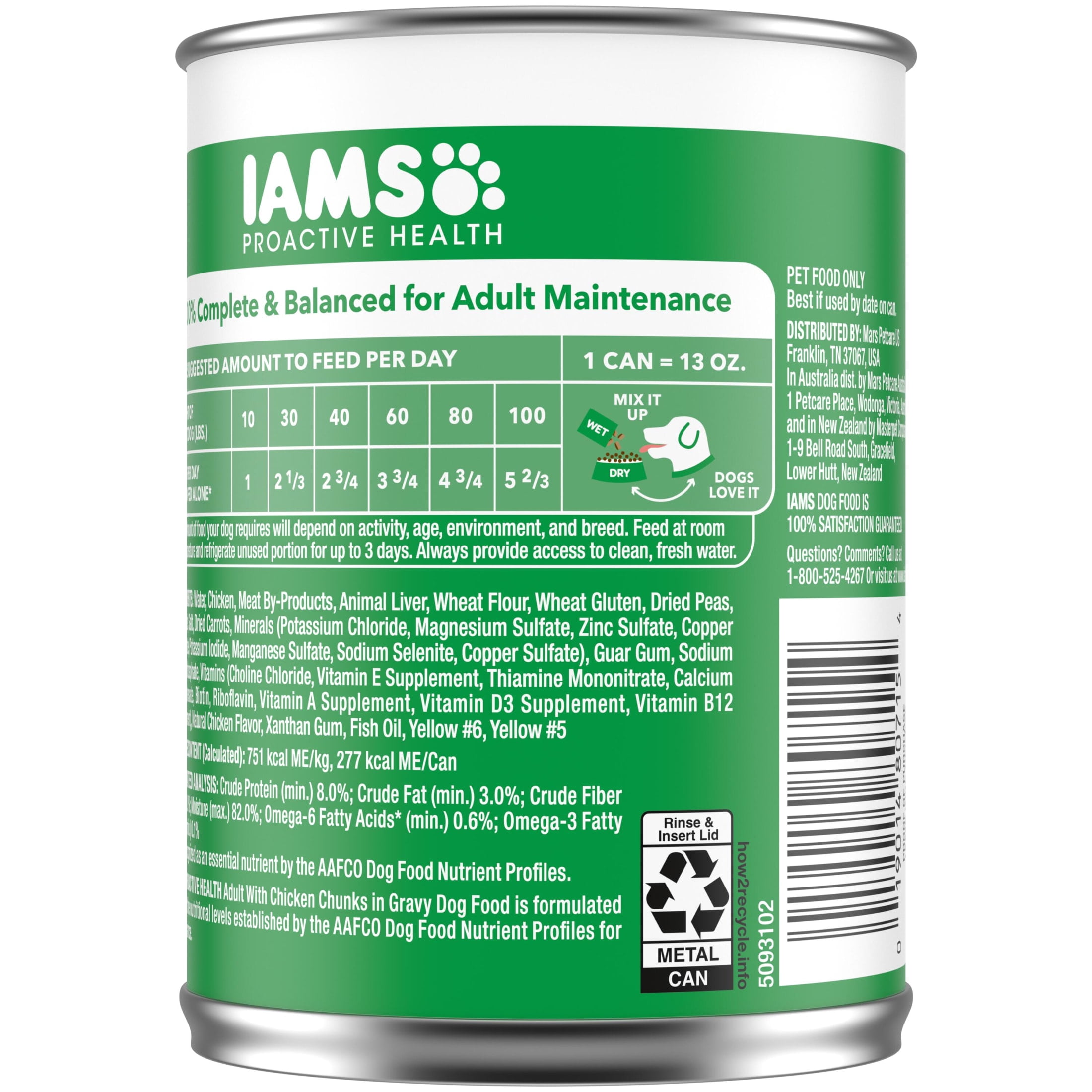 (12 pack) Iams Proactive Health Chicken Chunks In Gravy Wet Dog Food, 13 Oz Can