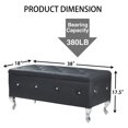 thumbnail image 2 of Storage Ottoman Bench, Faux Leather Upholstered Entryway Bench with Crystal Buttons and Silver Metal Legs, Large Storage Bench for End of Bed, Living Room, Bedroom, Entryway, Black, 2 of 8