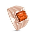 thumbnail image 4 of AFFY 8x10 mm Simulated Birthstone Men's Ring Citrine In 14K Rose Gold Plated 925 Sterling Silver. Ring Size 11, 4 of 6