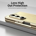 thumbnail image 6 of Dteck Case for Samsung Galaxy Z Fold 6,Luxury Leather Built-in Screen Protector Case Shockproof Electroplated Hard PC Bumper Cover for Galaxy Z Fold 6 5G,Gold, 6 of 12