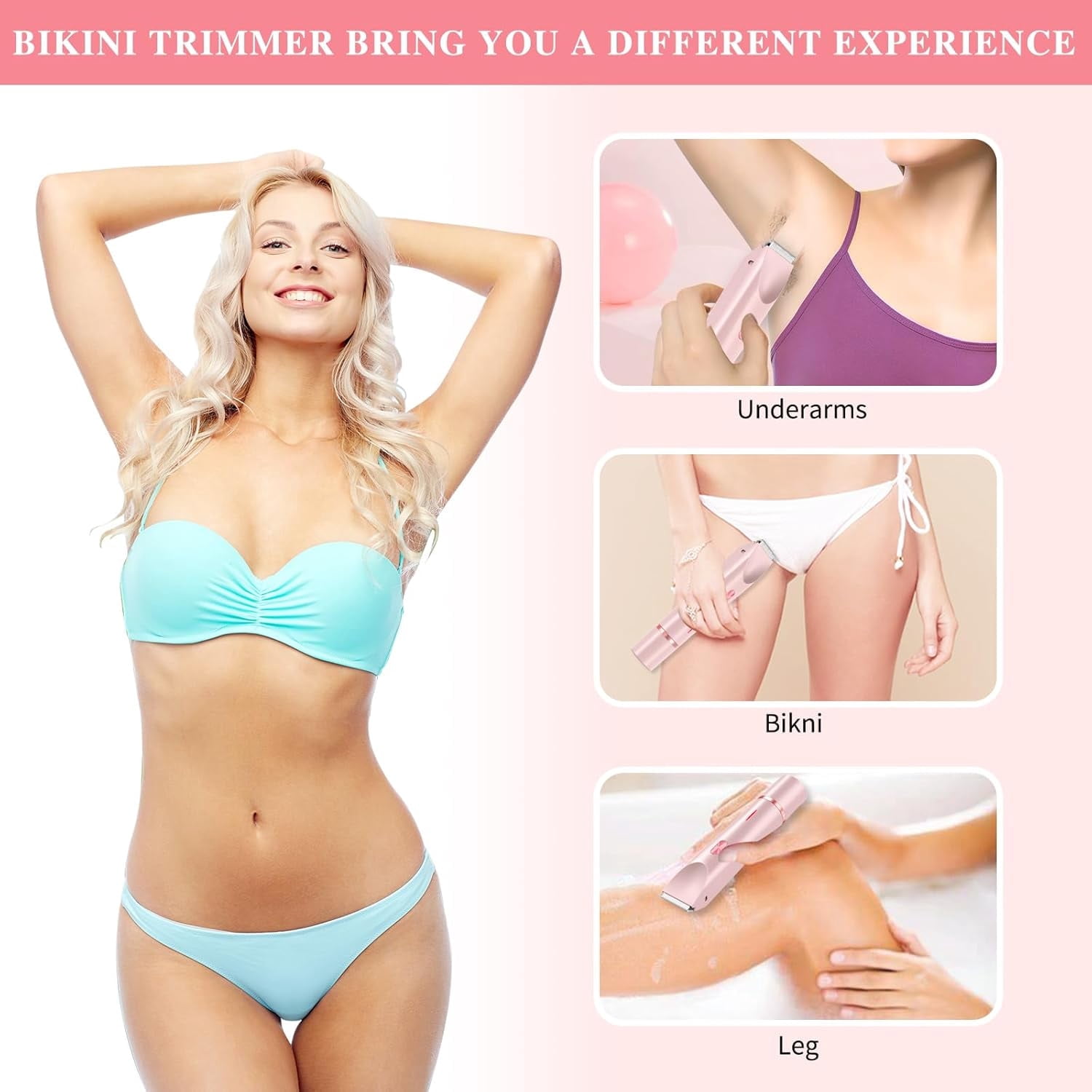 bikini  shaver ミュゼ MUSICOZY Electric Razors for Women,2 in 1 Bikini Shaver Trimmer