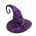 thumbnail image 4 of Sombrero de bruja para disfraz de Halloween, sombrero de cosplay, accesorios para disfraces y utilería para el escenario. Púrpura, 4 of 8