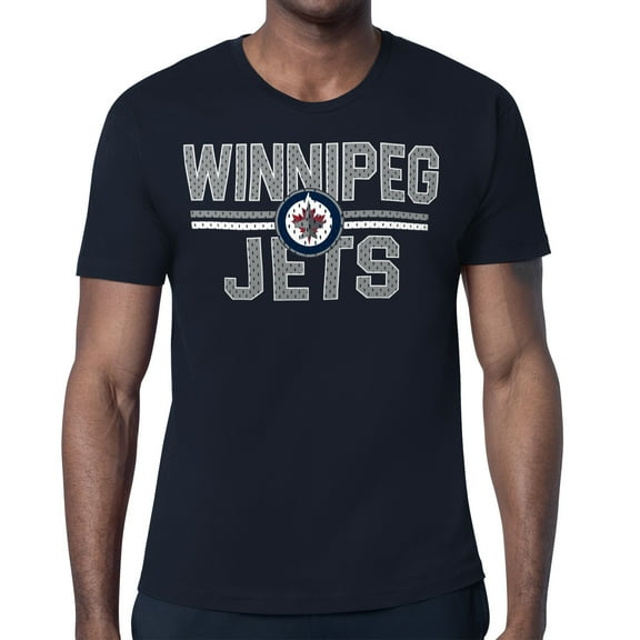 Men's Starter Navy Winnipeg Jets Mesh Look Team Name T-Shirt