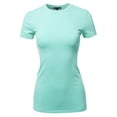 thumbnail image 1 of FashionOutfit Women's Basic Cotton Crew Neck Short Sleeve Top, 1 of 1