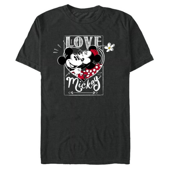 Disney Mickey & Minnie Mouse Love Mickey… Valentine’s Day - Short Sleeve Blended T-Shirt for Adults - Customized-Dark Heather