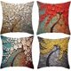 thumbnail image 1 of Pack of 4 Throw Pillow Covers Linen Soft Soild Decorative Square Pillow Covers Home Decor Design Set Four Seasons Universal Printing Cushion Case for, 1 of 4