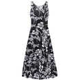 thumbnail image 1 of Plus size 1x Extra Tall Womens Dress Silver Magnolia Designer Print Sleeveless High V-Neck Princess Cut, 1 of 4