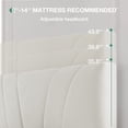 thumbnail image 4 of Novilla King Bed Frame and Headboard, Linen Upholstered King Size Bed Frame with Wood Slats Support, No Box Spring Needed, Heavy Duty Feet, Easy Assembly, White, 4 of 7