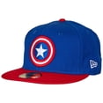 thumbnail image 1 of Captain America Shield Blue Wool 59Fifty Fitted Cap-7 1/4 Fitted, 1 of 4