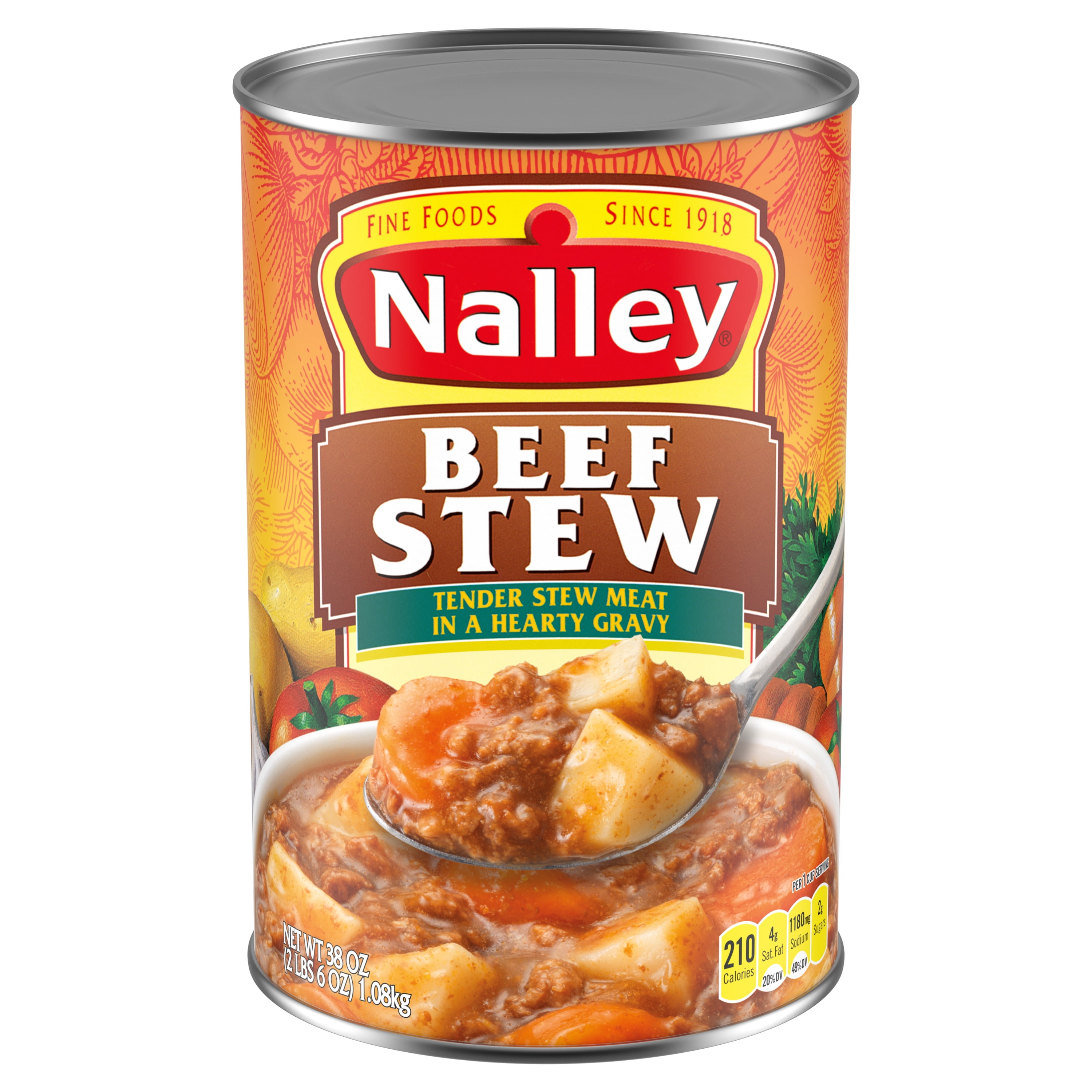 Nalley Beef Stew with Vegetables and Hearty Gravy, Canned Food, 38 OZ