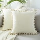thumbnail image 1 of 2 fundas de almohada con bolas de terciopelo - Beige 45*45cm Vhermosa, 1 of 7
