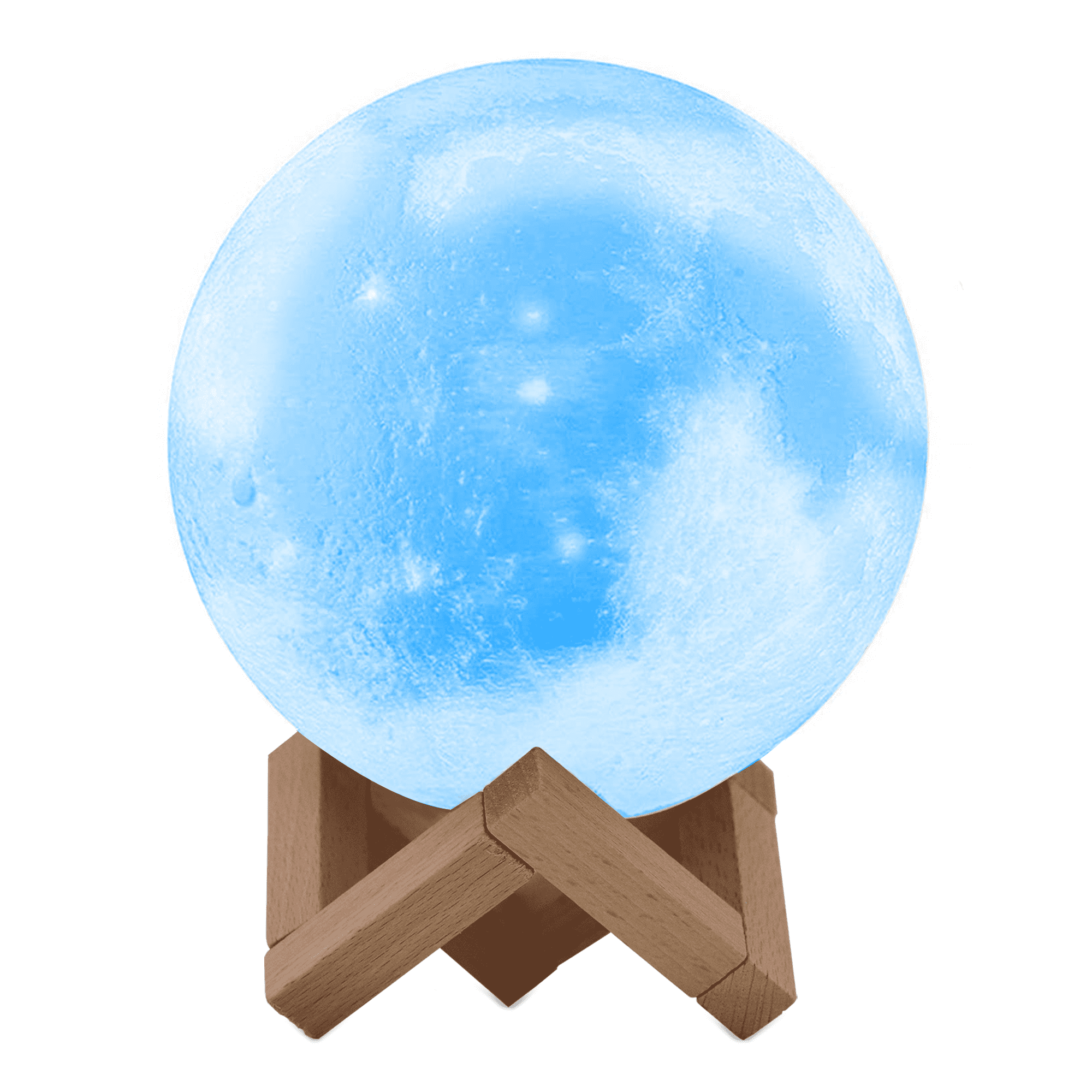 Ledeez LED White Moon Lamp with Wood Display Stand, Remote Controlled, 16 Colors, 4 Modes