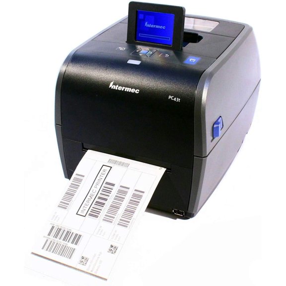 Restored Intermec PC43T Thermal Desktop Label Printer P/N PC43TA0010020, 4 Print Width, 203 DPI, USB & Network, LCD/Real-Time Clock (Refurbished)