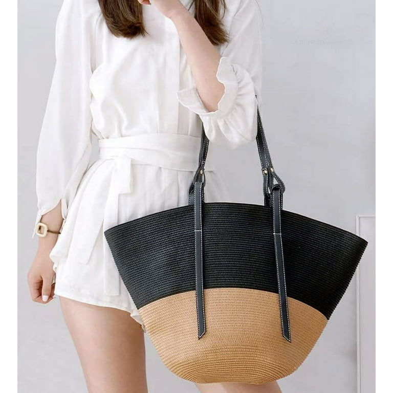 Asge Women s Extra Large Straw Bag Oversized Hobo Summer Beach Bag Large Tote Bag for Travel Vacation Walmart