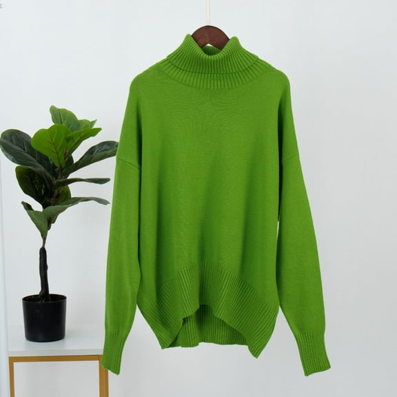 POROPL Pullover Sweaters for Women Crew Neck Sweater Oversized Knitted Size S-L
