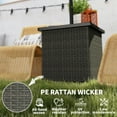 thumbnail image 4 of Outsunny All Weather Wicker Side Table with 1.5" Umbrella Hole, Square Outdoor End Table with UV-Resistant Frame, Storage Space for Patio, Mixed-Brown, 4 of 9