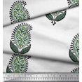 thumbnail image 3 of Soimoi Velvet Fabric Leaves & Paisley Block Printed Craft Fabric by The Yard 58 Inch Wide, 3 of 3
