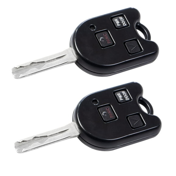 STAUBER Best Key Shell Replacement for Lexus - HYQ1512V, HYQ12BBT - NO Locksmith Required Using Your Old Key and chip! - 2 Pack (Black)