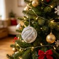 thumbnail image 4 of Silver Glitter Foam Christmas Ball Ornament, Rhinestone Beaded Hanging Bauble for Christmas Tree Decor Wreath Mantel Holiday Home Decor, 4 of 6