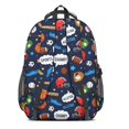 thumbnail image 3 of Football and Basketball Navy Pattern Backpack for School, Cute School Bag with Adjustable Shoulder Straps and Padded Back, 16.9"x12.6"x5.9", 3 of 5