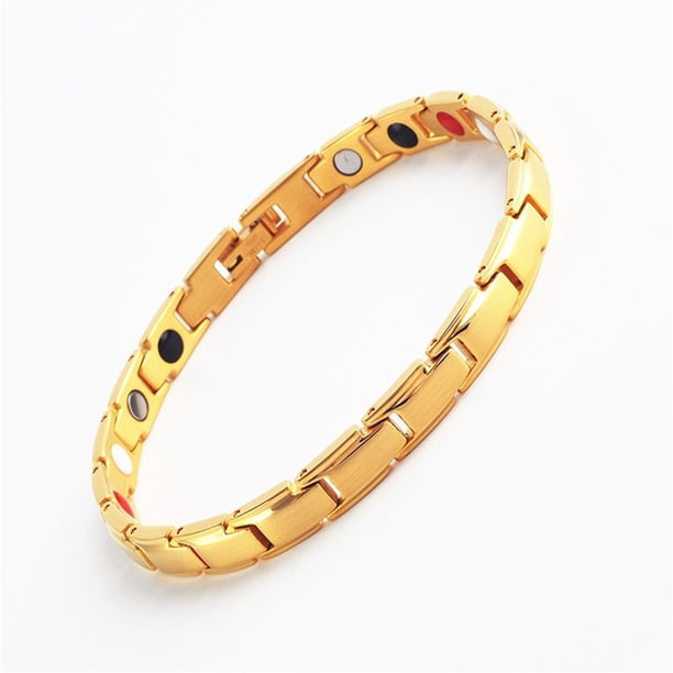 Xihbxyly Pulsera Magnética, Elegante Brazalete Trenzado para La Salud, Terapia Magnética de 3500 Gauss, Acero Inoxidable Energizante, Alivio Del Dolor y Mejora Del Sueño, Accesorio de Moda Unisex.