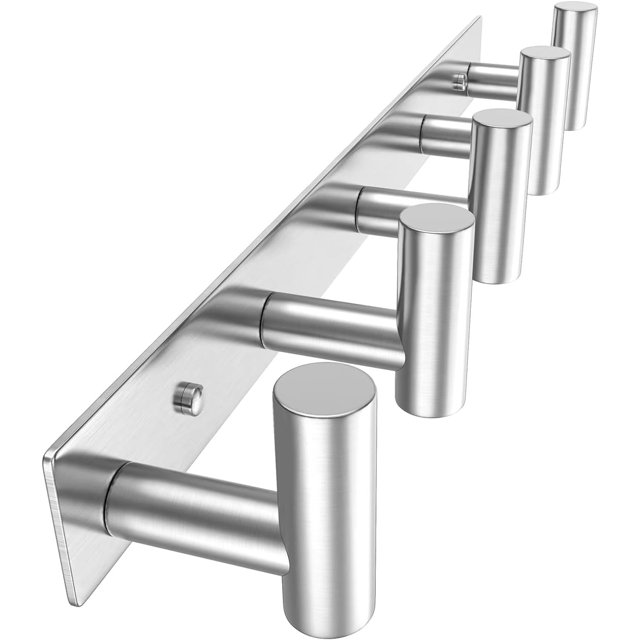 Coat Rack Wall Mount with L Shaped Coat Hooks Wall Hooks Heavy Duty Stainless Steel Towel Hooks Wall Coat Hanger Robe Hooks for Bathroom Kitchen Entryway ( Hooks PC)