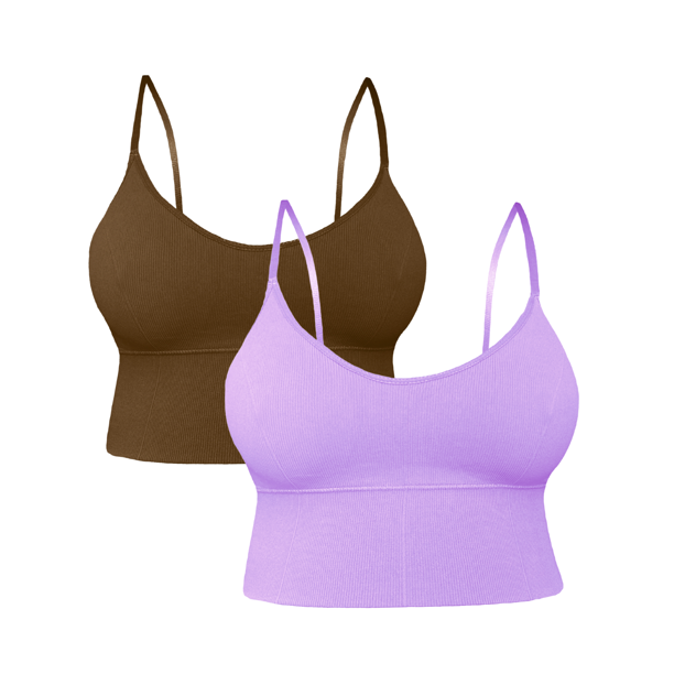 Set De 2 Tops Unitalla Mujer Deportivo Con Relleno Blusa Croptop