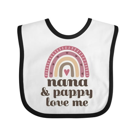 

Inktastic Nana and Pappy Love Me Rainbow Gift Baby Girl Bib