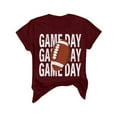 thumbnail image 4 of Charmgo Haut pour Femmes T-Shirts de Jour de Match Tendance T-Shirt Imprimé 2D Manches Courtes Col Rond T-Shirt Mode Léger Doux Tenue Décontractée Vêtements pour Femmes Football Vin m, 4 of 4