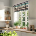 thumbnail image 5 of Farmhouse Valances for Windows Barn Cow Pig Chicken Brown Teal Ombre Wood Grain Valance Curtains Rod Pocket Bathroom Small Window Treatments for Kitchen Living Room Bedroom, 54"x18", 5 of 7