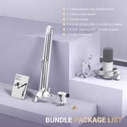 FIFINE K688 Podcast Dynamic Microphone with Boom Arm Stand, XLR USB Studio Microphone Kit for PC Computer, Gaming Mic with Clear Voice, Mute Button, Headphone Jack for Recording, K688CTW