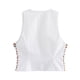 thumbnail image 4 of HH TRAF 2024 Moda Mujer Color Sólido Cuello en V Sin Mangas Chaleco Casual Top Mujer Abalorios Cremallera Hueca Decorar Top Delgado Mujer, 4 of 5